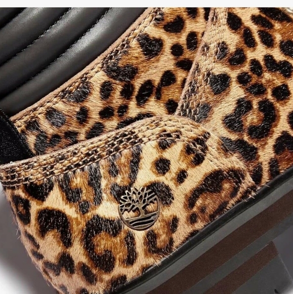 New Timberland London Square Leopard Calf Hair Hiker Boots 9 - Picture 8 of 16